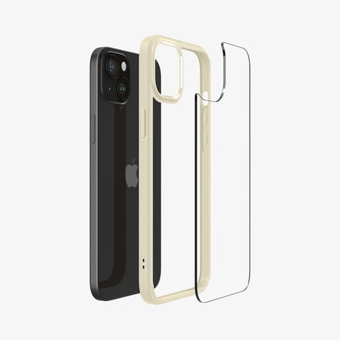 ACS07209 - iPhone 15 Series Ultra Hybrid Case in Natural Titanium showing the back